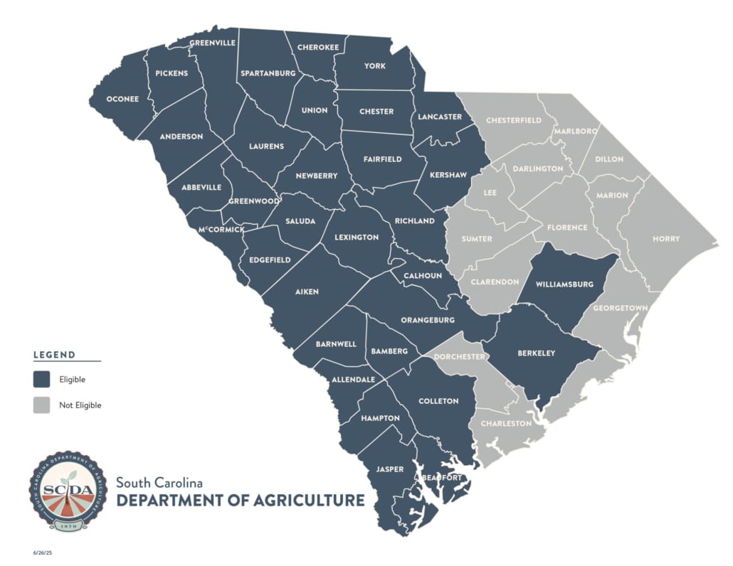 This image has an empty alt attribute; its file name is SCDisasterGrantMap2025_AmendedFinal-2048x1583-1-1030x796.jpg